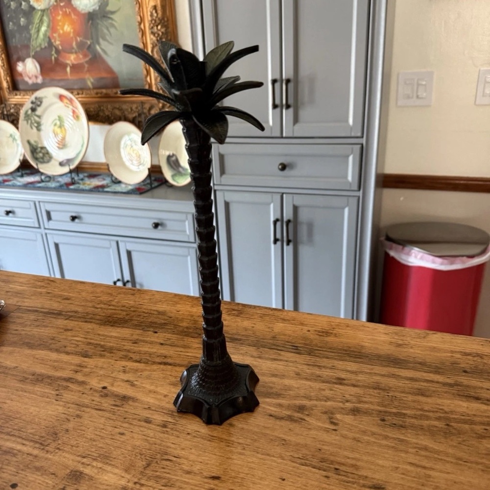Black Palm Tree Candle Holder